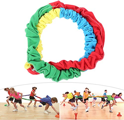Buntes elastisches Spannseil,Outdoor Zugschnur Kindergarten sensorische Integration Kinder Trainingsgeräte Spiele Aktivitäten Werkzeug ohne Ecken oder rund Entwickelt für visuelles Training,