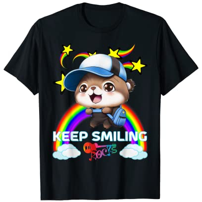 Niedliche Sea Otter Rucksack Baseball Cap Keep Smiling Rocks T-Shirt