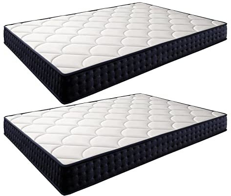 IZTOSS Matelas Lot 2 90x200, Mémoire de Forme 11 Zones Différenciées 15cm de Hauteur (90x190-2 Pièces) (90x200-2 Pièces), (L-CD-7)