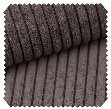 novely® PORTO - Polsterstoff in Breitcord-Optik - Ultraweicher Möbelstoff - Pflegeleichte Meterware 1 lfm Farbe: 120 Graubraun