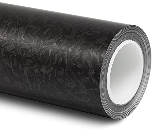 Folindo® 3D Forged Carbon Autofolie Schwarz Matt (22,88€/m²) | 200 x 152 cm | Selbstklebende Luftkanal Folie zur Auto Folierung | Blasenfrei