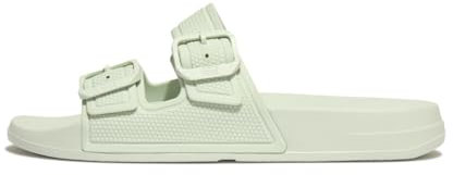 Fitflop Women's iQushion Two-bar Buckle Slides Sandal - Lightweight & Comfortable with Natural Arch Support - Sagebrush - 7 UK