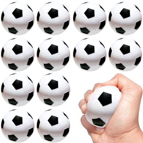12 Stück Mini Fußball, Aufblasbarer Schaumstoffbälle, Mini Sportbälle, Schaumstoff-Tennisbälle für Kinder Spielen Trainieren, Weiche Schaumstoff-Tennisbälle, Kinder und Erwachsene für Fußball Party
