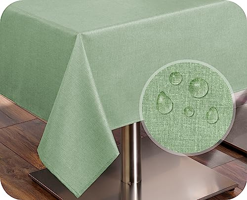 BEAUTEX Tischläufer Leinenoptik wasserabweisend, 40x140, Pistazie | Pflegeleichte Tischwäsche aus 70 % Baumwolle und 30 % Polyester, waschbar bis 40 °C und mit hochwertigem Saum