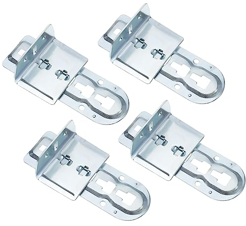 VGOL 4 paires Connecteurs de Lit d'angle Raccords de Lit Réglables en Hauteur pour Coussin de Sommier à Lattes Support de Barre Centrale Connecteur de Poutre Centrale en Acier Galvanisé