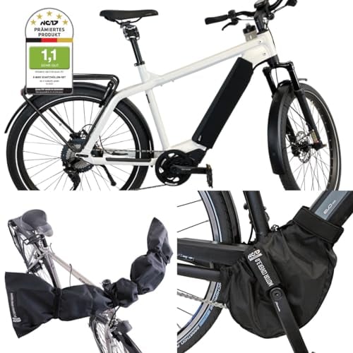 NC-17 E-Bike Schutzhüllen 3er Set | Batterie und Motor Schutz für integrierten Akku im Unterrohr | Lenker Schutz | Nylon und Neopren | Für alle gängigen Ebikes, Schwarz
