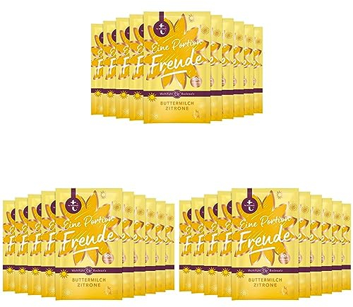 t: by tetesept Badesalz Eine Portion Freude – Hauchfeine Puderkristalle mit Buttermilch und Zitrone - Bade-Geschenk für die Sinne – 30er Pack (10 x 60 g)