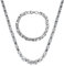Uwiyo Königskette, Silber Edelstahl Halskette Armband für Herren, 4/5/6mm breit Königskette Halskette Armband Hip Hop Punk Schmuck für Herren, 51/56/61cm Länge(Silber-5mm, 51)
