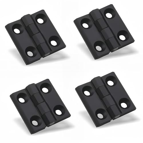 ZAHD 4-stück Metallscharniere, Schwarz, Gebürstet, Türscharniere mit Kugellager, 40x40mm, für Möbel, Schränke, Türen