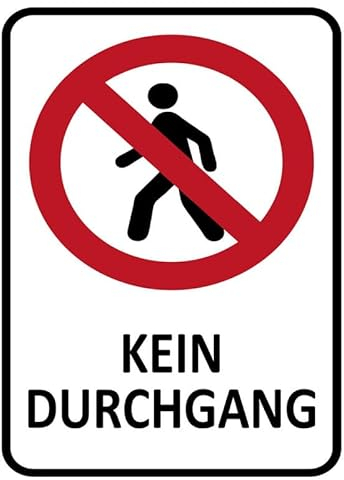 mrdeco Metall Schild 30x40cm gewölbt Kein Durchgang Blechschild