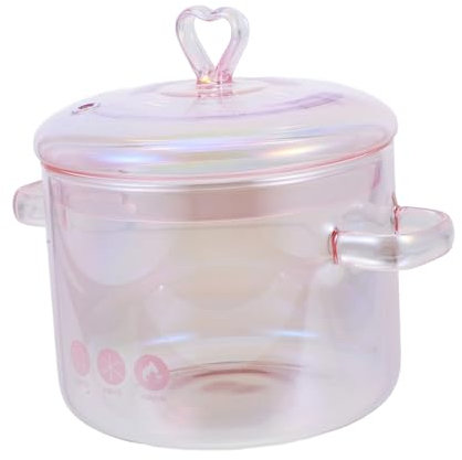 MUCKLILY Electric Ceramic Stove Stew Pot Glass Two Handle Instant Noodle Bowl Home Cooking Pot for Delicate Soup Preparation