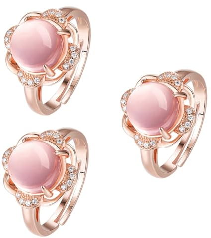 PACKOVE Paare Klingeln 3St couple rings Hibiskus-Stein Schmuck Liebhaber Paar Ringe