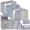 SINZUX Lot de 10 Organisateur Valise Sac Rangement Valise, Gris Organiseur Valise Bagage Packing Cubes, Organiseur Valise Compartiment pour Voyager Stockage à Domicile Stockage de Vêtements