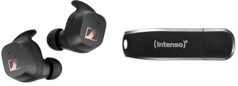 Sennheiser Sport True Wireless Ohrhörer – Bluetooth-In-Ear-Ohrhörer & Intenso Speed Line, 64GB Speicherstick, USB-Stick 3.2 Gen 1x1, schwarz