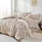Tospass Bettwäsche 135x200 cm Blumen Blätter Pflanzen Muster Khaki Beige Beige Bettwäsche Set Floral Bettbezug Mikrofaser Wende Bettwäsche 1 Deckenbezug mit Reißverschluss 1 Kissenbezug 80x80 cm