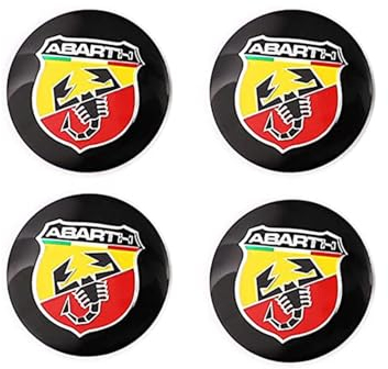 4 Stück Auto Rad Nabenkappen Aufkleber für FIAT Abarth Scorpion,56MM,Radnabenkappen Logo-Aufklebern Wasserdicht Staubdicht Nabendeckel Radnabenabdeckung