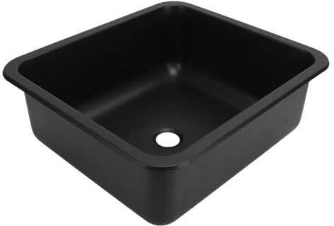 Fregadero RV de Acero Inoxidable 304 de Gran Capacidad, Drenaje Eficiente para Caravana, Autocaravana, Barco, Yate (Pulverización de Plásticos Negro)