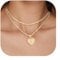GIFT4U Buchstaben Kette Gold, 18K Gold Vergoldet Halskette Damen Gold Kette mit Namen Buchstaben Kette Goldschmuck Geschenke für Frauen Teenager Mädchen
