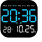 Lioaeust Wanduhr, 18,5 x 18,5 cm, LED, große digitale Wanduhr, Fernbedienung, Temperatur, Datum, Woche, Anzeige für Zuhause, Dekoration (blau)