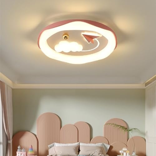 Harpochten LED Deckenleuchte Jungen Mädchen Kinderzimmer Deckenlampen Modern Dimmbar Mit Fernbedienung Hängelampen Für Schlafzimmer Mädchenzimmer Babyzimmer Wohnzimmer Hotel Deckenbeleuchtung(Pink)