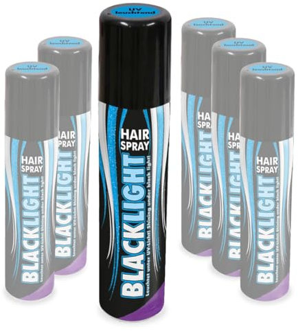 KarnevalsTeufel Hairspray Glitter in verschiedenen Farben buntes Haarspray mit Glitzer Haarschmuck farbig (UV Licht)
