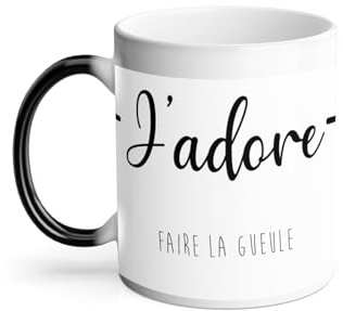 Mug Thermo-réactif Tasse Magique - J'adore Faire La Gueule Humour Drole - 325 ml