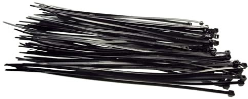 100 Cable Ties (2.5mm x 200mm) Black