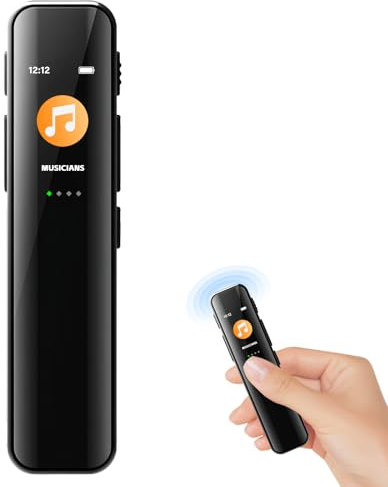 Dictáfono Mini 64 GB, grabadora de voz digital con cancelación de ruido, grabadora de audio, grabadora de voz digital con reproducción para cursos, conferencias