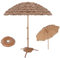 WATAOW Grande Ombrellone da Spiaggia/Parasole da Patio Inclinato/ombrellone di Paglia/8 Stecche/Pieghevole/Resistente Ai Raggi UV/con Base/per Giardino/Piscina/Esterno(1.6m/5.2ft)