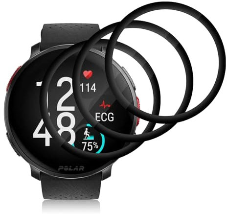 Aerku 3 Stück Schutzfolie Kompatibel mit Polar Vantage V3 für Panzerglas, 9H Härte Displayschutzfolie, Anti-Kratzen Schutzglas, 3D Anti-Bläschen Panzer Schutz Glas