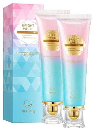 2 Pc/3 Pc Whitening Toothpaste, Cleaning Fresh Breath, Stain Removal Bright Tooth Peach Toothpaste, for Women & Men 100g (2)