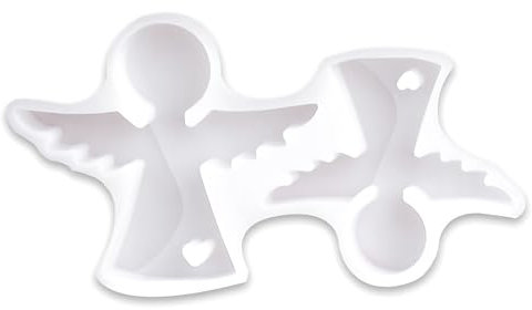 KAIYAYA Stampi in silicone, 1 pezzo, 2 stampi per colata a forma di angelo, in silicone 3D, per versare, stampi in silicone per gesso, resina epossidica, cera di soia