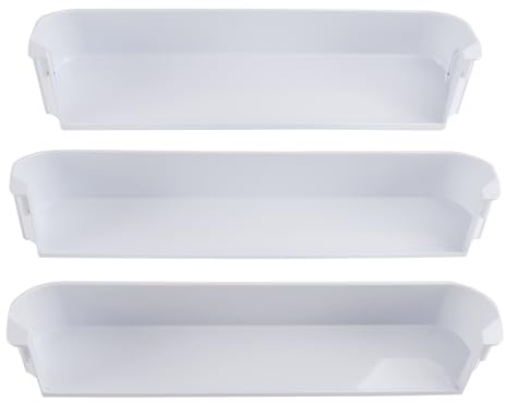 Lot de 3 compartiments de porte de rechange pour réfrigérateur Dometic RM2652 RM2553 RM2852 RM4873 - Lot de 3 étagères de réfrigérateur - Blanc - En plastique robuste - Compatible avec DM2652 RGE400