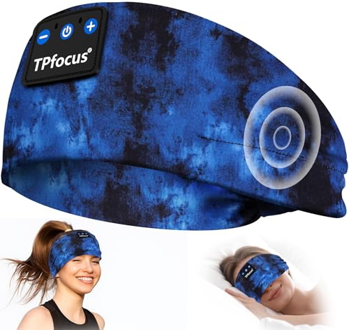 TPfocus Auriculares Bluetooth 5.4 para Dormir, Cinta para Deporte y Sueño | Sonido nítido | Lavable | Sin presión en los oídos | 16 h de batería | Suave y transpirable | Ajuste cómodo y seguro