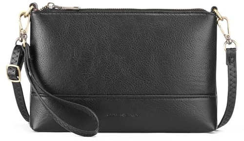 GAEKEAO Sac Bandoulière Femme, Pochette Telephone Portable en Cuir Végétalien avec Poignet Amovible Sangle Réglable Fente de Carte, Cadeau pour les Femmes