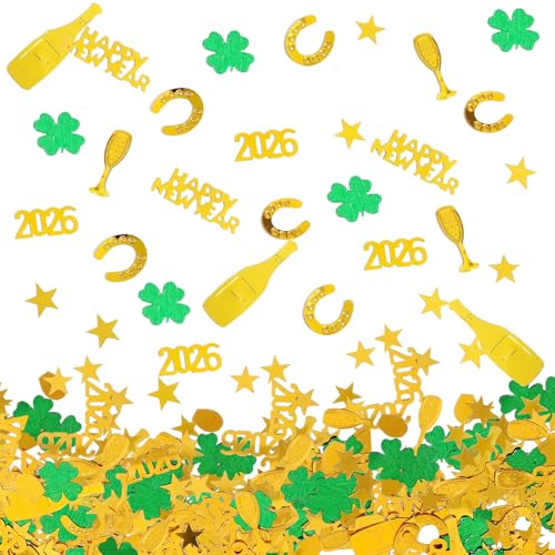 15g Silvester Konfetti Streudeko, Konfetti Tischdeko Happy New Year 2026 Deko, Konfettis 2026 Silvester Deko, Neujahr Dekoration für Neujahr Karneval Party Partygeschenke Dekorationen