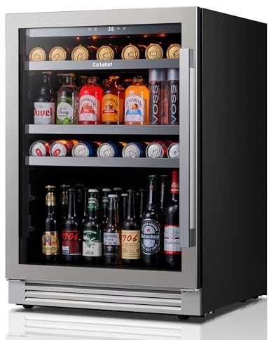 Ca'Lefort 24'' Beverage Refrigerator, 180 Can Beverage Fridge Under Counter