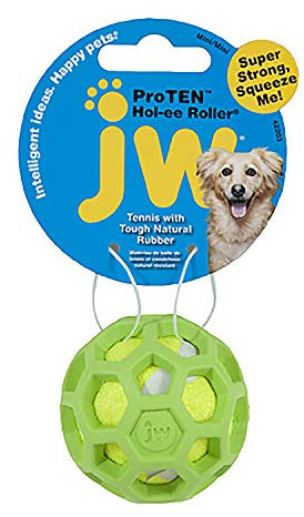 JW Pet Proten HOL-ee Roller Dog Chew Puzzle, Lime Green, Small