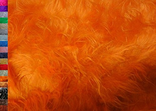 Stoffbook ORANGE LANGHAAR Fellimitat ZOTTELFELL Stoff KUSCHELWEICH Kleidung KOSTÜM, B707