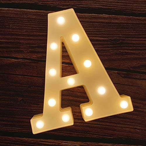 MUMUXI Marquee Light Up Letters | Battery Powered LED Letters Lights Alphabet | Marquee Letters with Lights for Party Wedding Birthday Christmas Home Bar Decoration Lighted Letters (A)