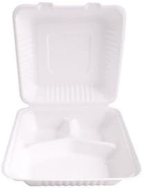 NatureStar Bio Take-Away-Box Triple | Zuckerrohr | 23cm x 23cm