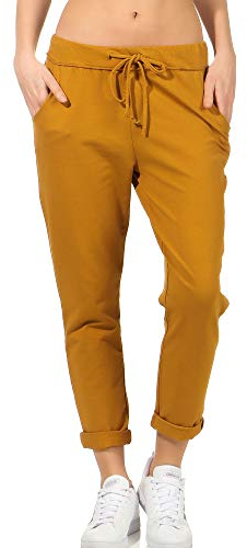 Damen Jogginhose im Boyfriend-Style Sweatpants für Freizeit Sport und Fitness 15 (as3, Numeric, Numeric_42, Numeric_46, Regular, Regular, Senf)