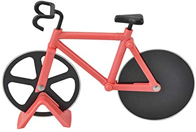 tooloflife Fahrrad Pizzaschneider, Pizza Cutter aus Antihaftbeschichtetem Edelstahl, Robuster Küchenhelfer mit scharfem Schneiderad, Geeignet für Party usw, Interessantes Weihnachtengeschenk