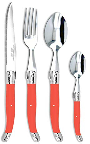 Laguiole Production - Ménagère 24 pièces - Set de Couverts de Table Acier INOX 18/0 et ABS pour 6 Personnes - Présentation Coffret Cadeau