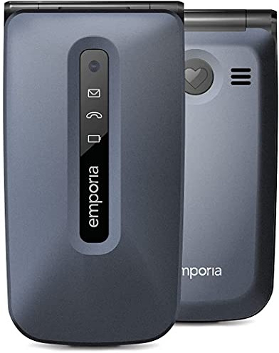 Emporia ACTIVEglam Téléphone Portable 4G pour Personnes âgées, Grand Volume, écran Couleur 2,2, Grandes Touches, Bouton SOS, Station de Charge, Appareil Photo, Blueberry (Italie)