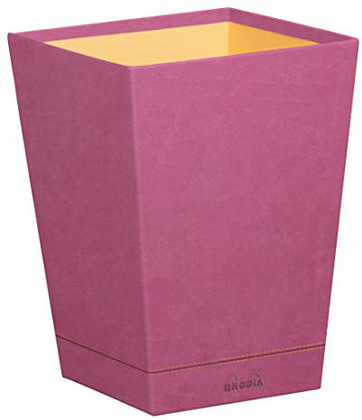 Rhodia 194628C - Papierkorb 27x27x32cm, aus Kunstleder, elegant und praktisch, 1 Stück, Fuchsia