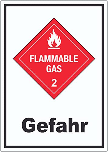 Aufkleber Entzündliche Gase Gefahr Flammable Gas Flamme A8 (52x74mm)