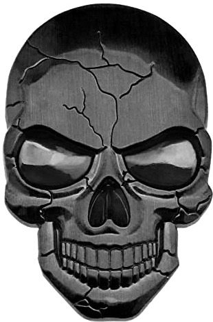 ECSiNG Adesivo per auto 3D metallo Decal teschio punisher impermeabile decorazione logo teschio emblema badge decalcomania per auto camion moto frigorifero computer porta nero