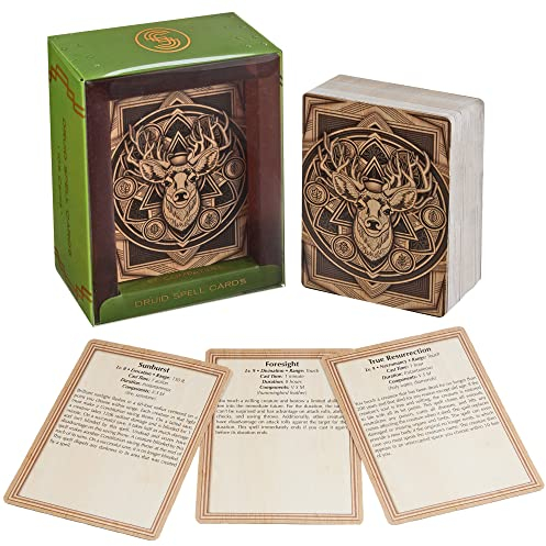 Stratagem Zauberkarten – DND 5e kompatibel – Schnellreferenz-Klassen-Fähigkeitsdecks – RPG-Zauberbuchkarten im Taschenformat – Rollenspiel-Spieler-Zubehör – TTRPG Fantasy-Abenteuerzubehör (Druid)