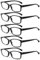 Kerecsen 5 Pack Lesebrille Herren Damen,Hochwertig Federscharniere Brillen Komfortabel Rechteckig Super Lesehilfe fur Manner und Frauen (5 Schwarz, 2.50)